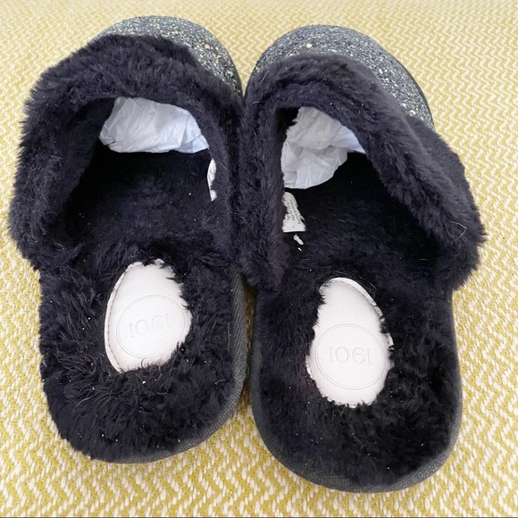 1901 Black Glitter Scuff Slippers size 9 - Picture 3 of 4